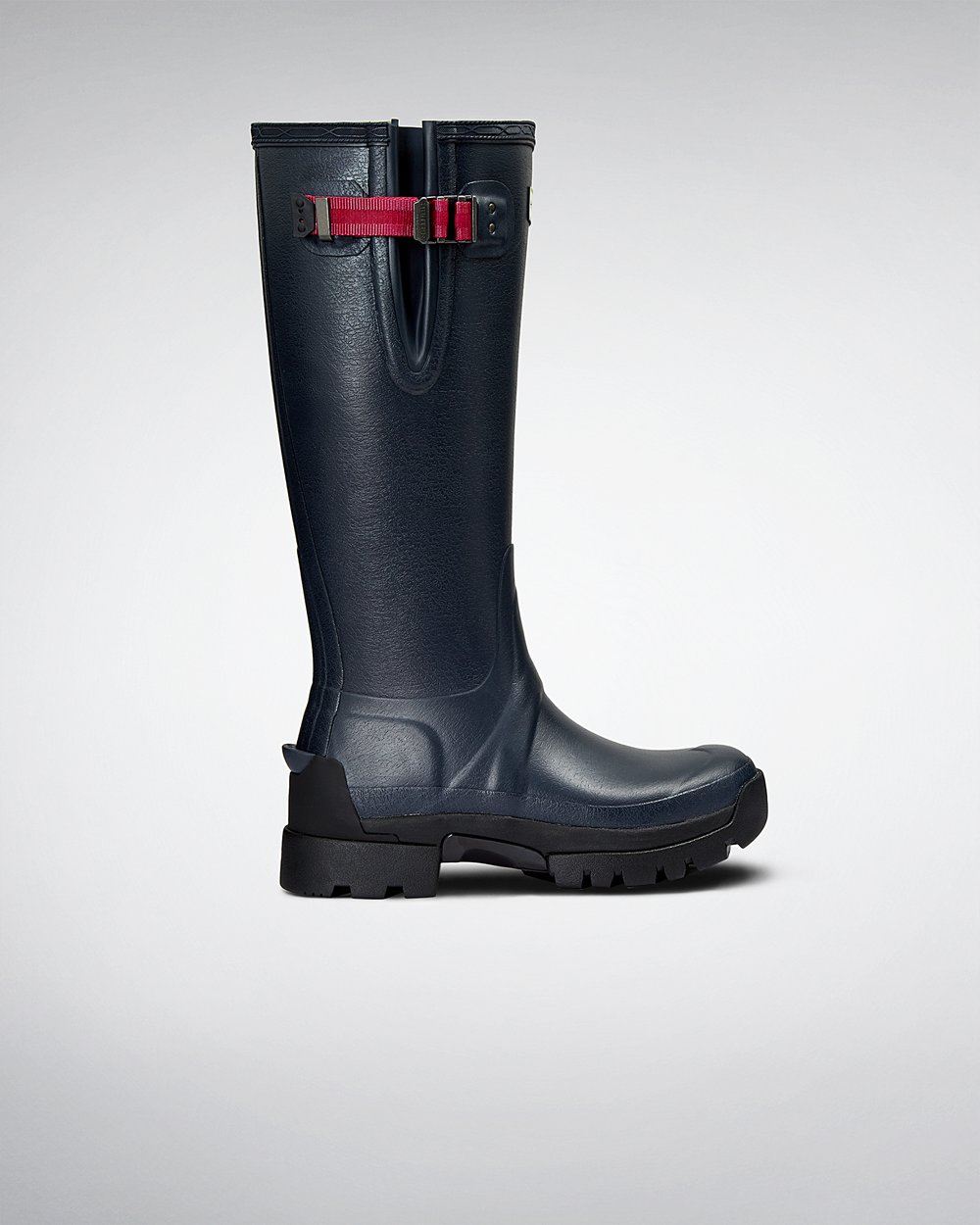 Bottes Hautes de Pluie Hunter Balmoral Side Adjustable 3Mm Neoprene Femme Bleu Marine RLQWZSH-85